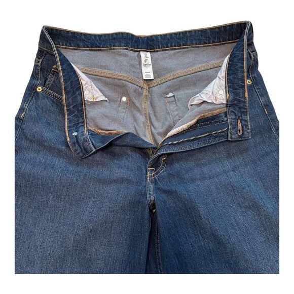 HM &Denim Jeans Womens 12 Blue Cropped Wide Leg High Waist Dark Wash - Picture 4 of 10